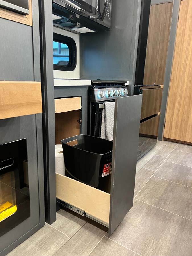 Residential touch: Pull-out garbage bin